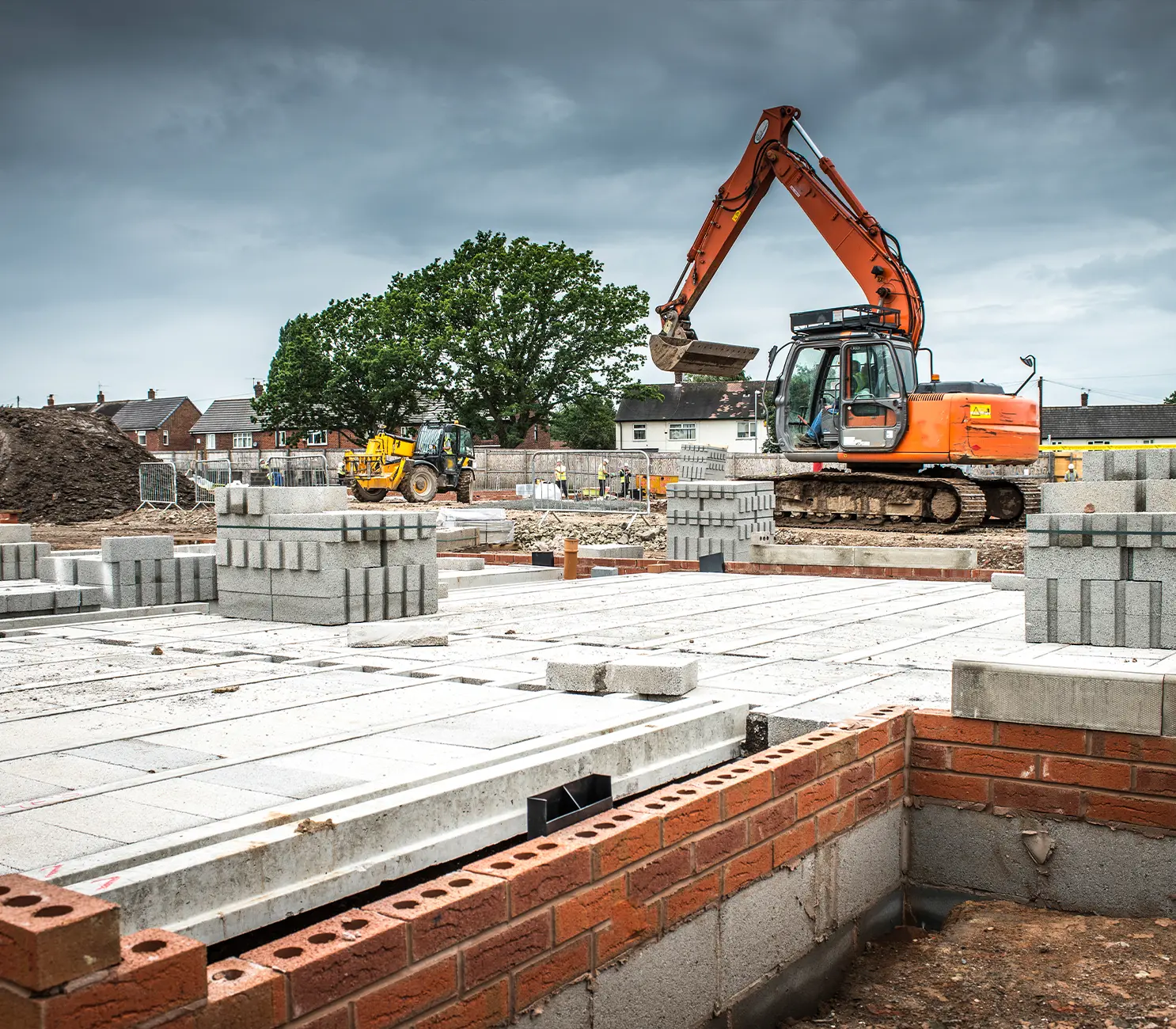 Retaining walls being built up
